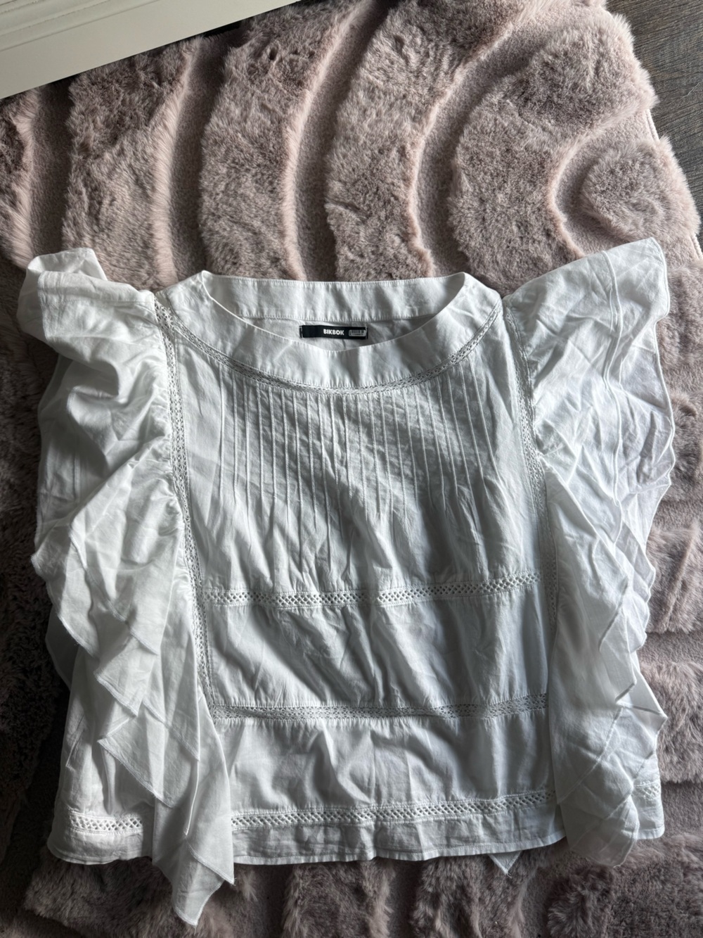 White Ruffle Blouse Bik Bok